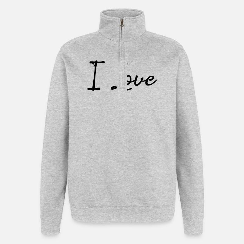 Liberté d’expression Paix Amour Déclaration Émotions - Sweat à zip 1/4 - gris chiné