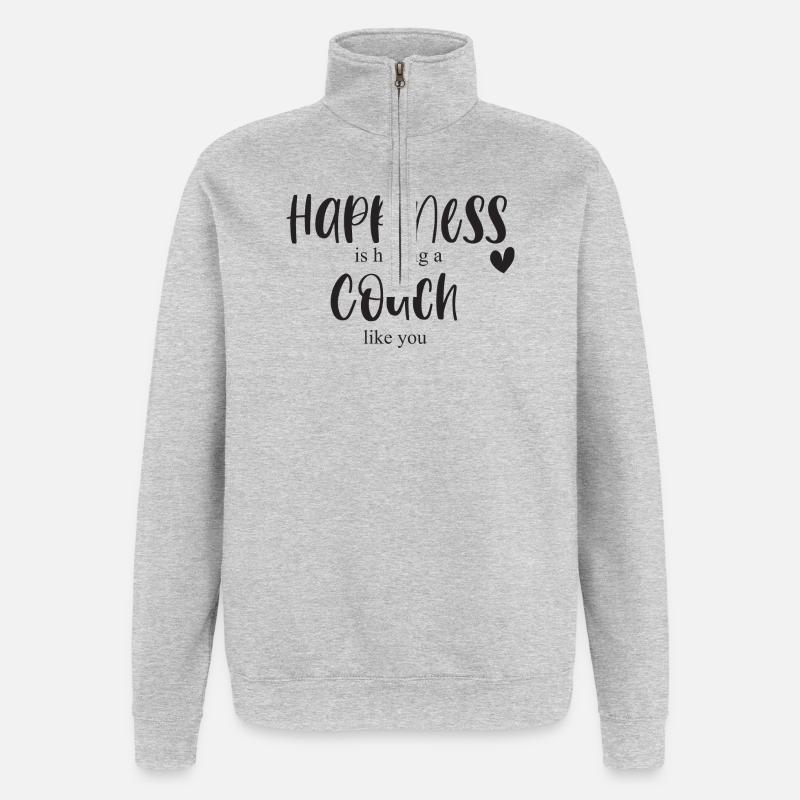 Trainer & Trainerin Glück Geschenk Danke - Quarter-Zip-Sweatshirt - Grau meliert