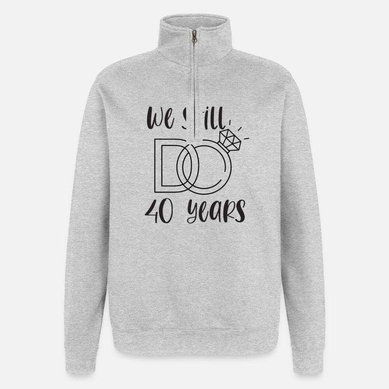 40th Wedding Anniversary Ruby Wedding Wedding Gift - Quarter-Zip Sweatshirt - heather grey