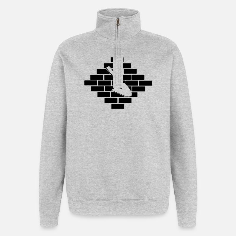 Mason masonry bricks with trowel logo - Quarter-Zip Sweatshirt - heather grey