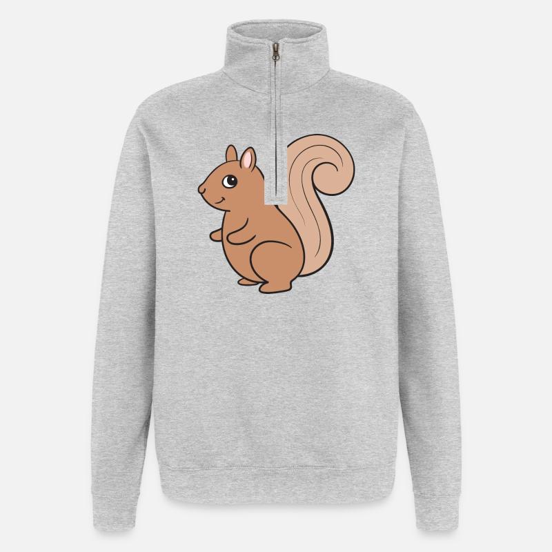 Squirrel - Quarter-Zip Sweatshirt - heather grey