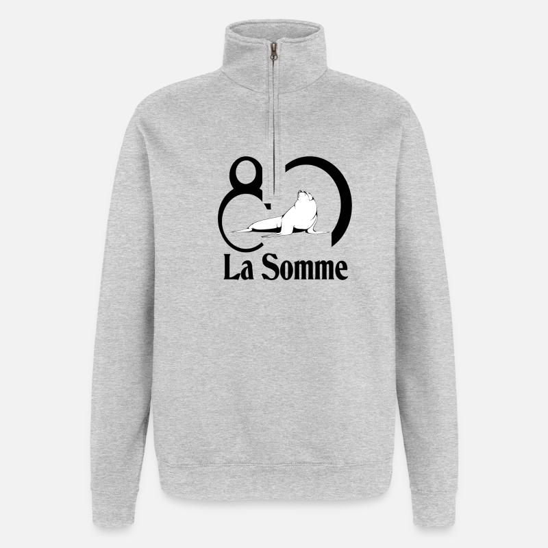 La somme - Sweat à zip 1/4 - gris chiné