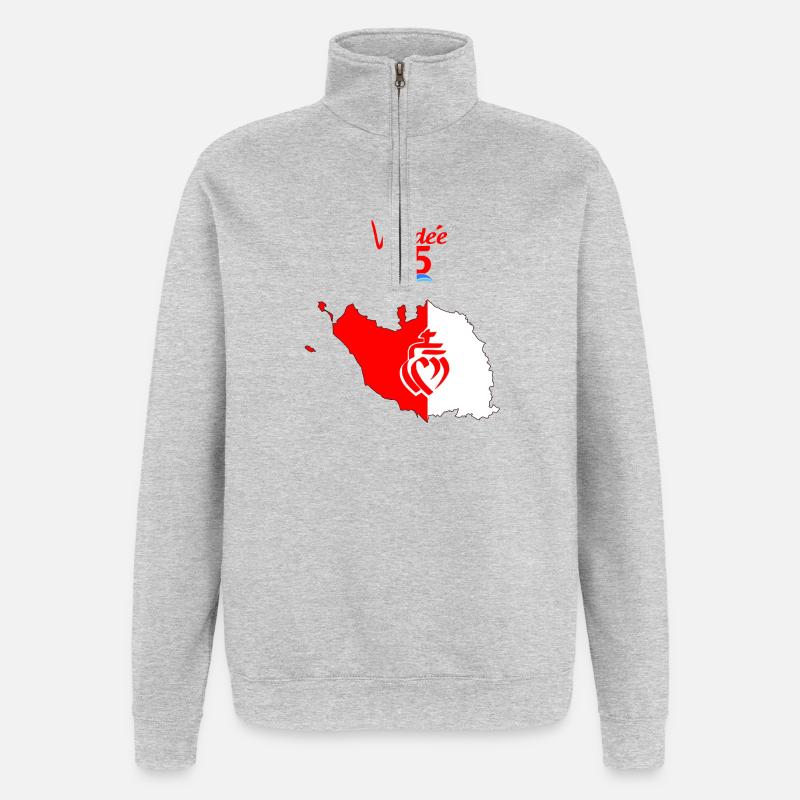 vendée - Sweat à zip 1/4 - gris chiné