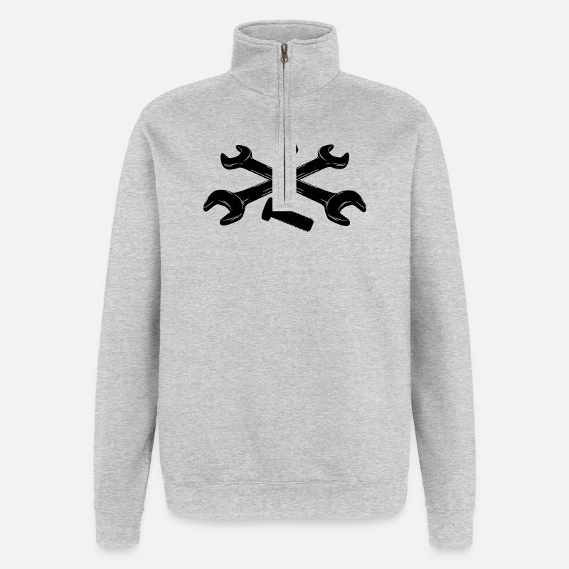 Tools wrenches nut and bolt - Quarter-Zip Sweatshirt - heather grey