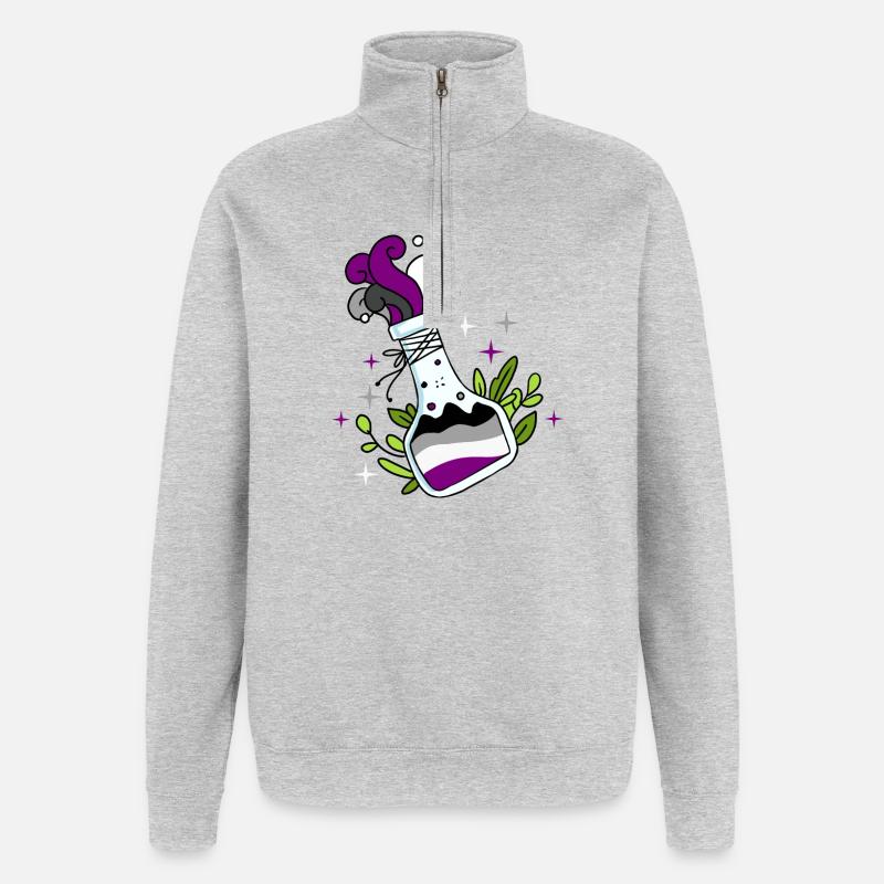Asexual Potion Ace Pride - Quarter-Zip Sweatshirt - heather grey
