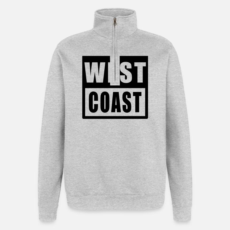 West Coast Design Hip Hop - Sweat à zip 1/4 - gris chiné