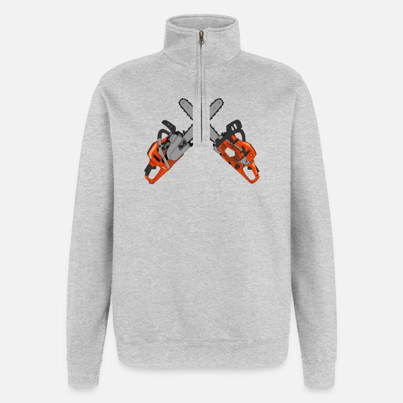 Tronçonneuse - Sweat à zip 1/4 - gris chiné