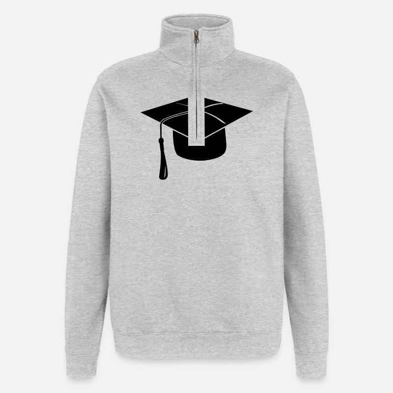 Hauben- oder Hutlogo für die Prüfungspräsentation - Quarter-Zip-Sweatshirt - Grau meliert