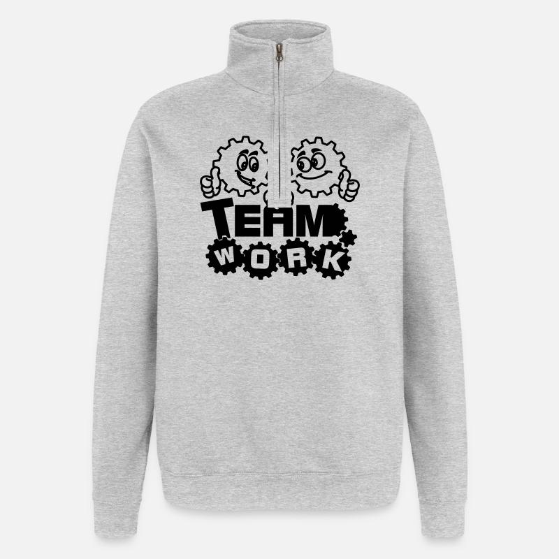 Travail d’Équipe - Sweat à zip 1/4 - gris chiné