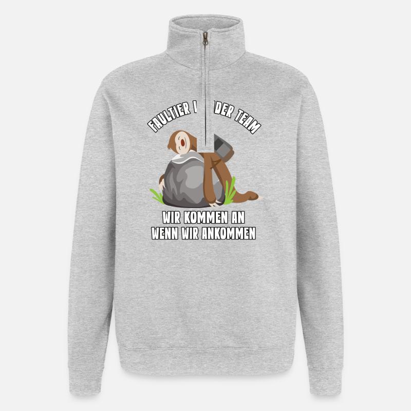 Wander Team Geschenk Bergsteiger Wanderung - Quarter-Zip-Sweatshirt - Grau meliert