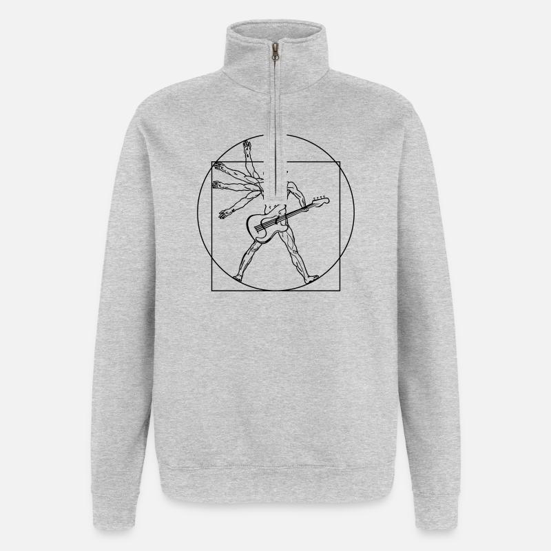 Sparvinci rock - Sweat à zip 1/4 - gris chiné