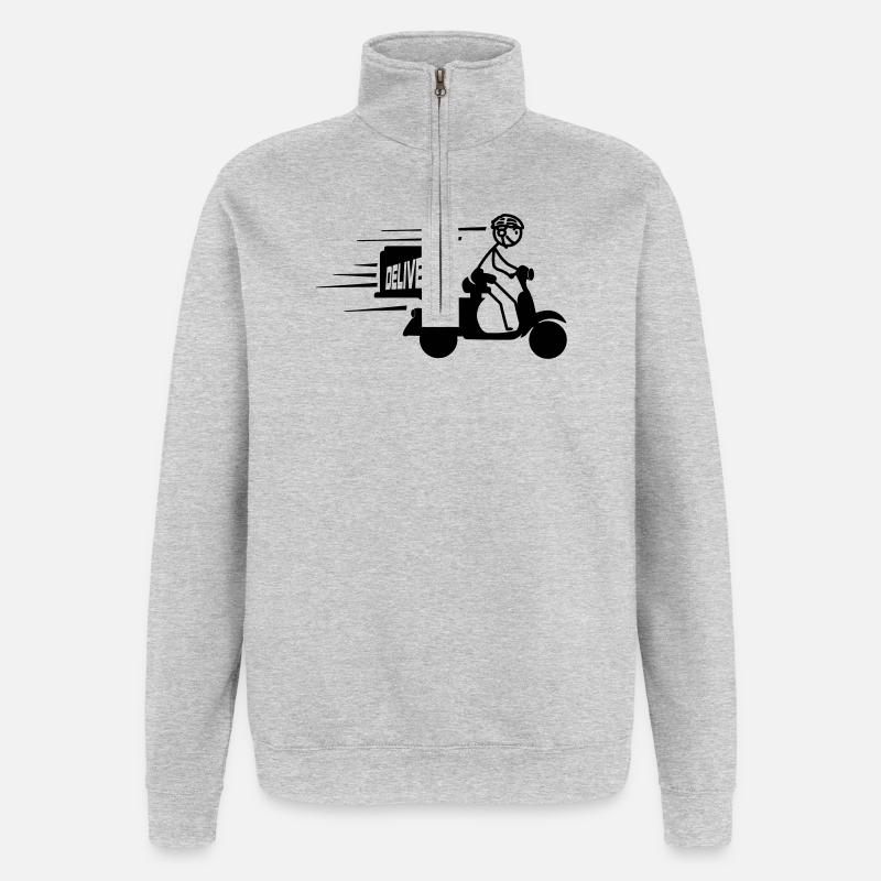 Scooter-Paket oder SMS-Lieferung - Quarter-Zip-Sweatshirt - Grau meliert