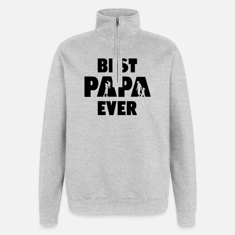 Bester Papa aller Zeiten - Quarter-Zip-Sweatshirt - Grau meliert