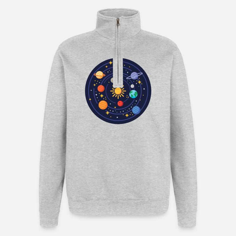 Solar System - Quarter-Zip Sweatshirt - heather grey