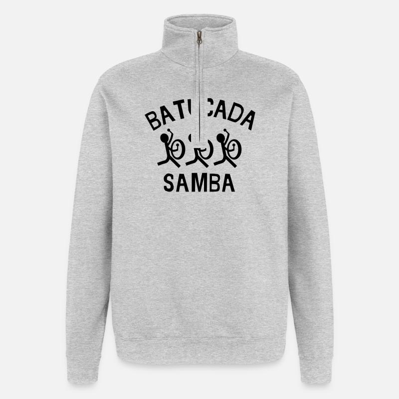 Batucada, Samba, Karneval, Rio - Quarter-Zip-Sweatshirt - Grau meliert