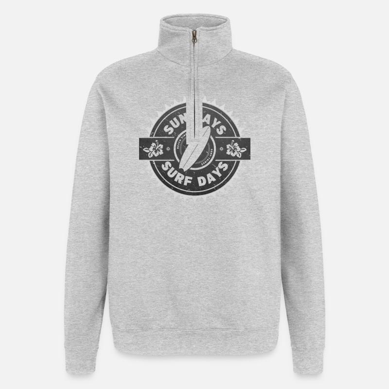 Surfen Retro Surfer Grafikdesign - Quarter-Zip-Sweatshirt - Grau meliert