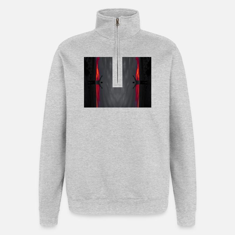 Les mains vers le ciel - Sweat à zip 1/4 - gris chiné