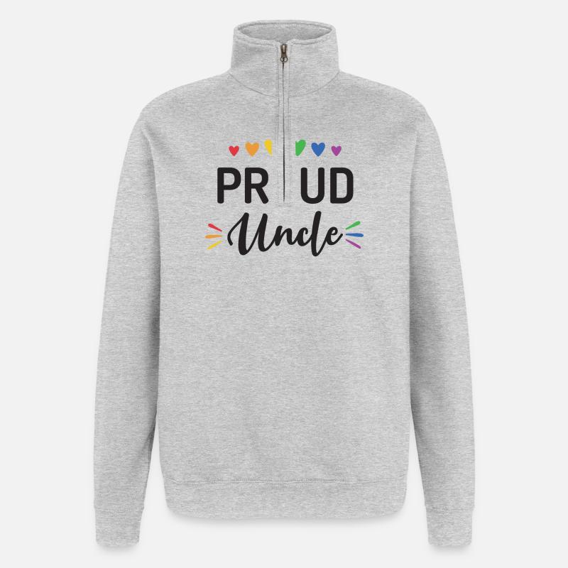 Stolzer Onkel - Quarter-Zip-Sweatshirt - Grau meliert
