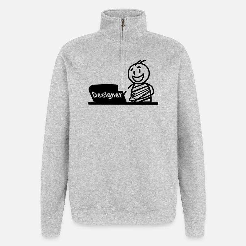 Laptop-Designer arbeiten - Quarter-Zip-Sweatshirt - Grau meliert