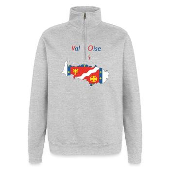 Val d'oise - Quarter-Zip-Sweatshirt - Grau meliert - Vorne - AI Model Female 172 light (172cm) & AI Model Male 178 dark (178cm)