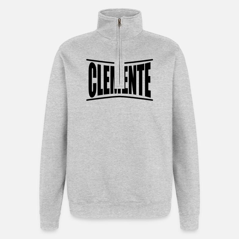 Clemente T-Shirt Geschenkidee - Quarter-Zip-Sweatshirt - Grau meliert