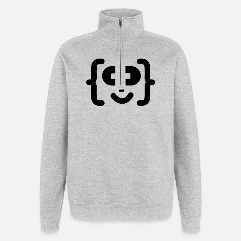 Hacker programmer code logo - Quarter-Zip Sweatshirt - heather grey