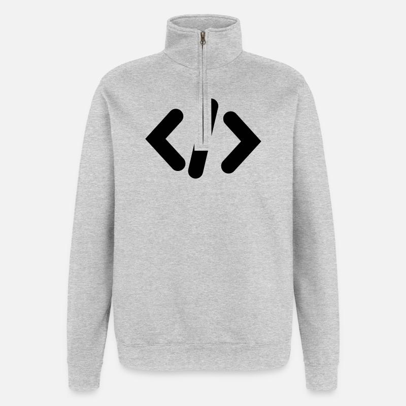 Code du programmeur - Sweat à zip 1/4 - gris chiné