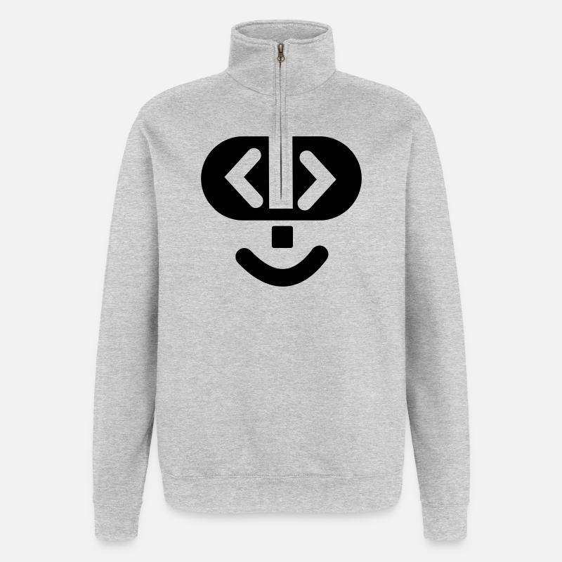 Hacker logo 2 - Quarter-Zip Sweatshirt - heather grey