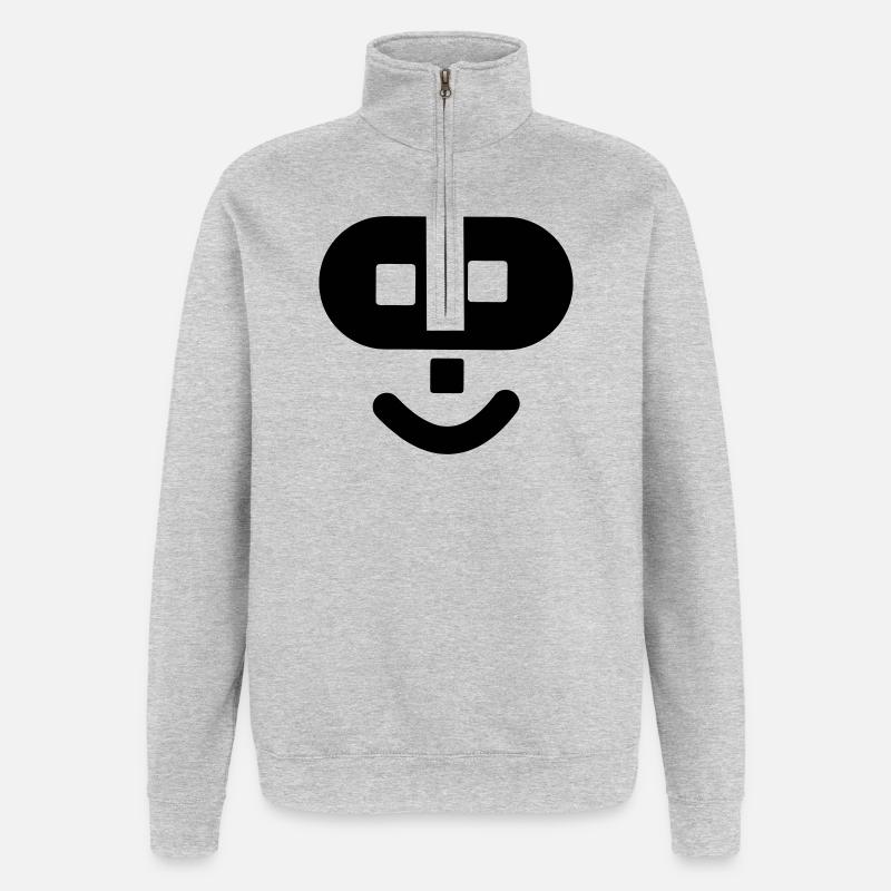 Hacker logo - Quarter-Zip Sweatshirt - heather grey