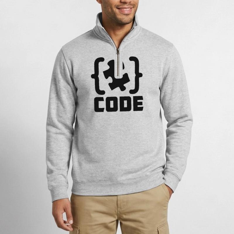 programmer Code puzzle piece solving Quarter-Zip Sweatshirt