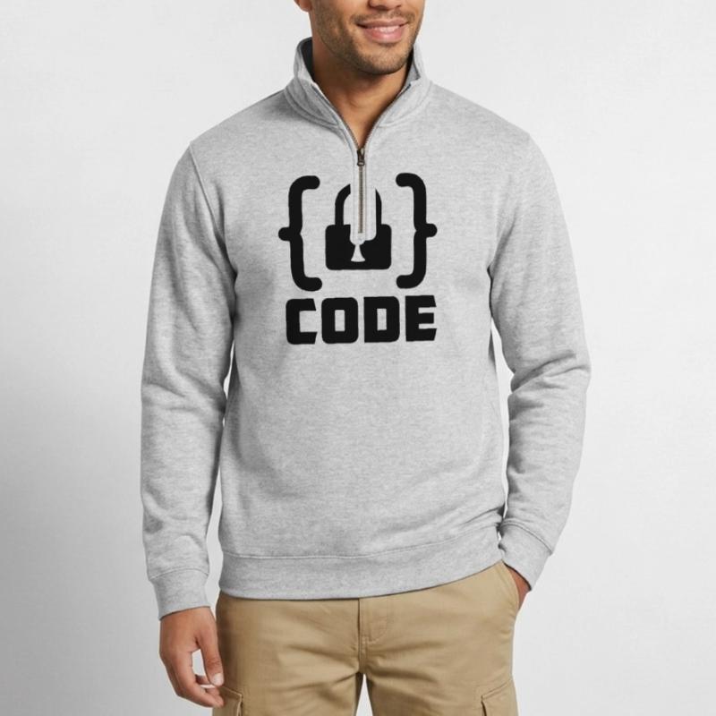 Code with lock programmer Quarter-Zip Sweatshirt
