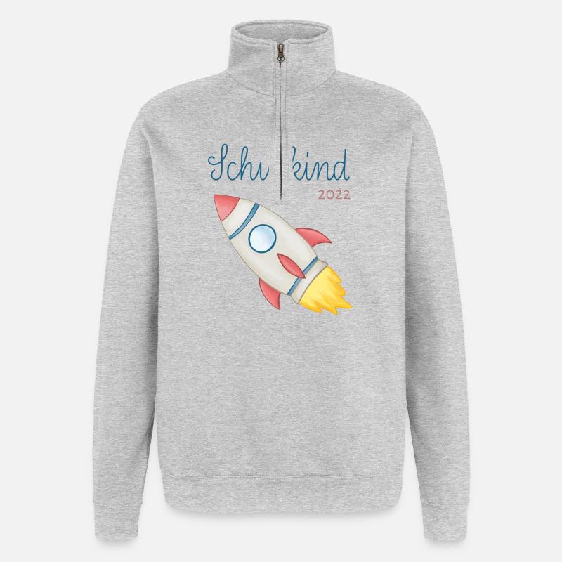 Écolier 2022 Rocket - Sweat à zip 1/4 - gris chiné