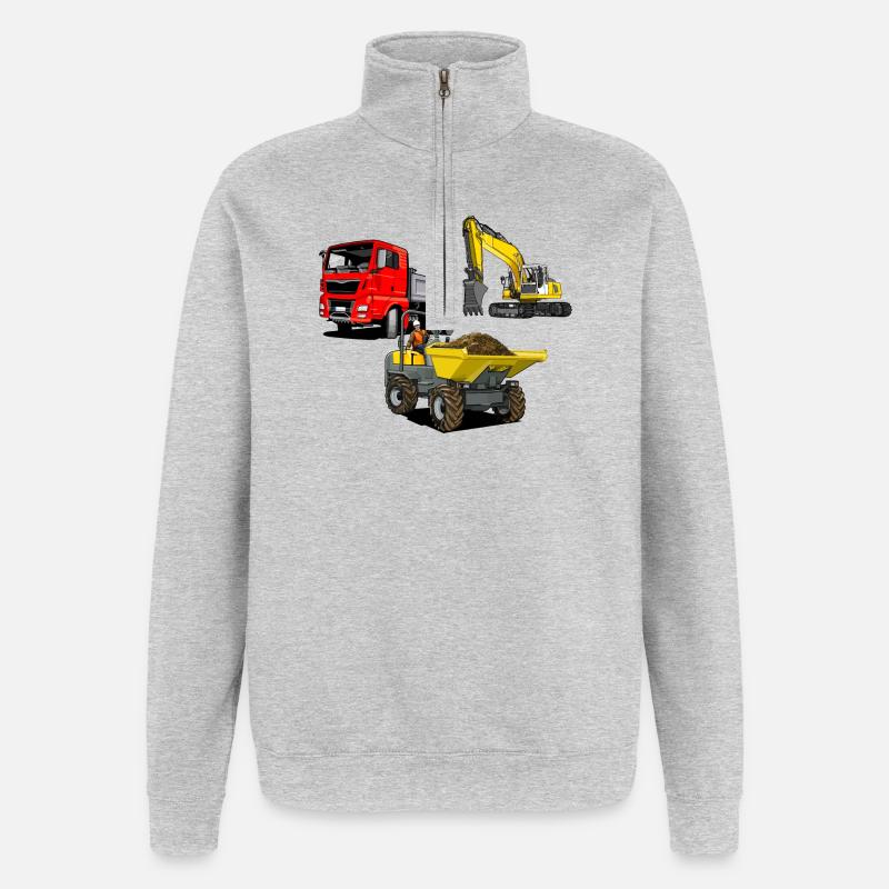Construction site vehicles - Quarter-Zip Sweatshirt - heather grey