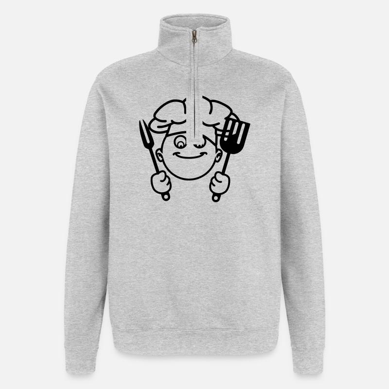 Cook BBQ - Quarter-Zip Sweatshirt - heather grey
