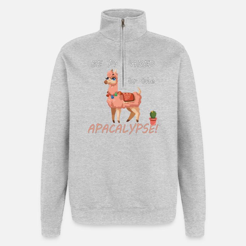 Be prepared for the alpacalypse - Quarter-Zip Sweatshirt - heather grey