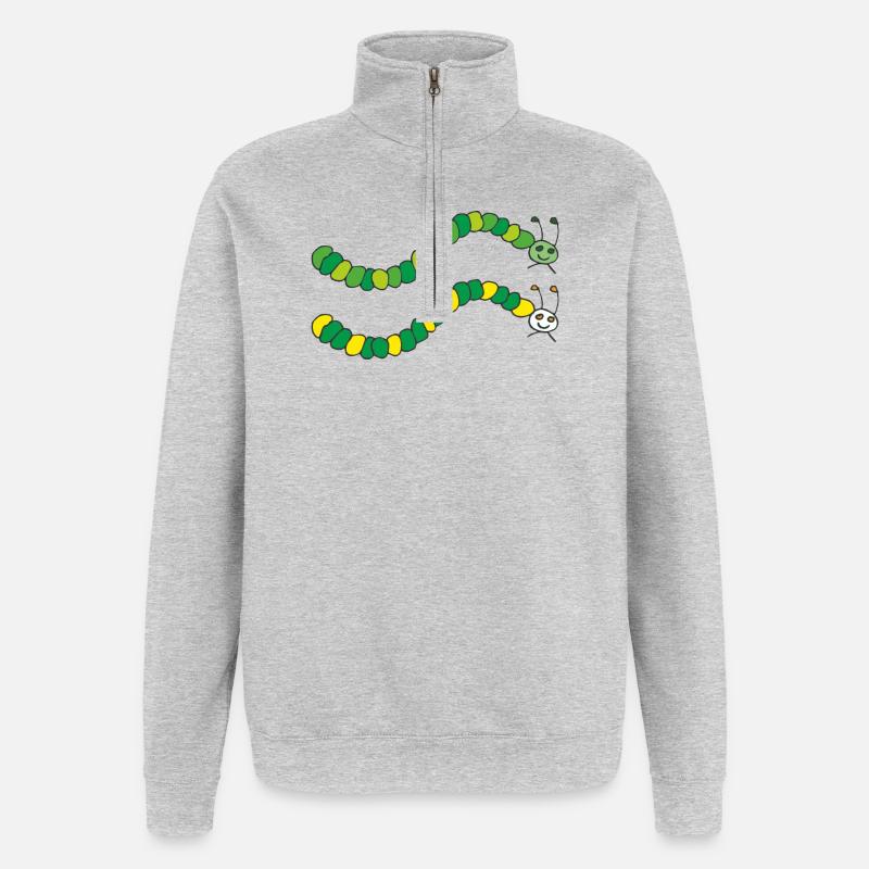 chenilles - Sweat à zip 1/4 - gris chiné