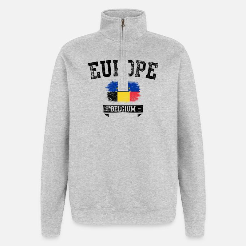 EU Pinsel Flagge Rumänien Stolz - Quarter-Zip-Sweatshirt - Grau meliert