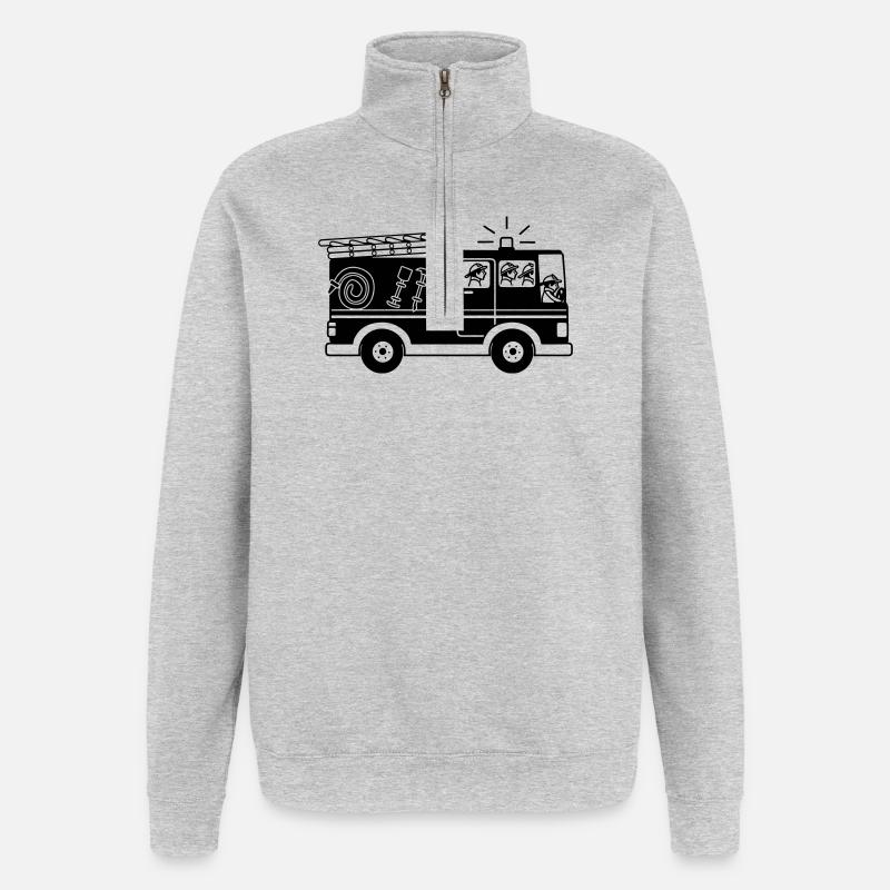 Fire engine - Quarter-Zip Sweatshirt - heather grey