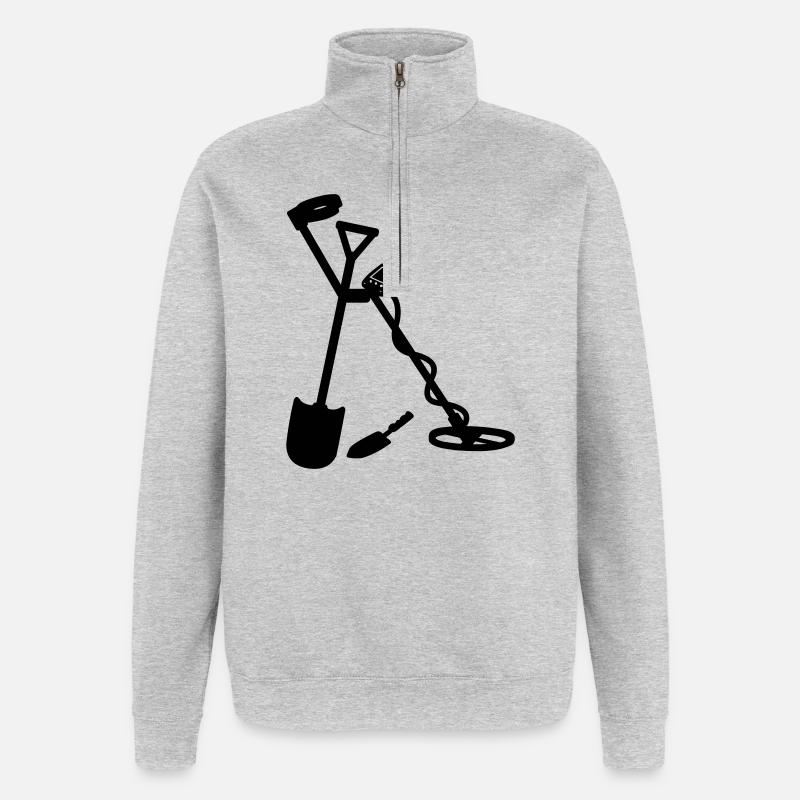 Détecteur de métaux - Sweat à zip 1/4 - gris chiné