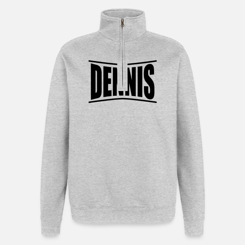 Dennis T-Shirt Geschenkidee - Quarter-Zip-Sweatshirt - Grau meliert