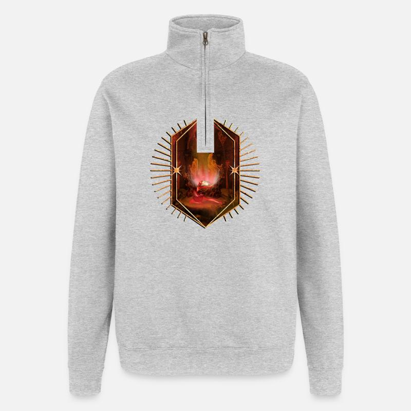 Tanzen in der dunklen Nacht - Quarter-Zip-Sweatshirt - Grau meliert