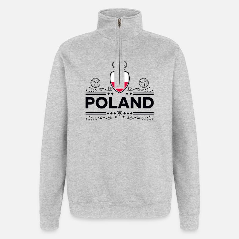 POLEN - Quarter-Zip-Sweatshirt - Grau meliert