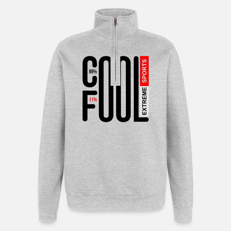 COOL FOOL EXTREME SCHWARZE LINIE - Quarter-Zip-Sweatshirt - Grau meliert