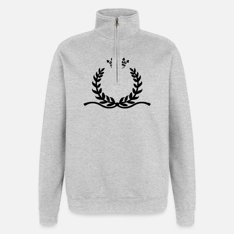 Laurel wreath with long spurs crown - Quarter-Zip Sweatshirt - heather grey