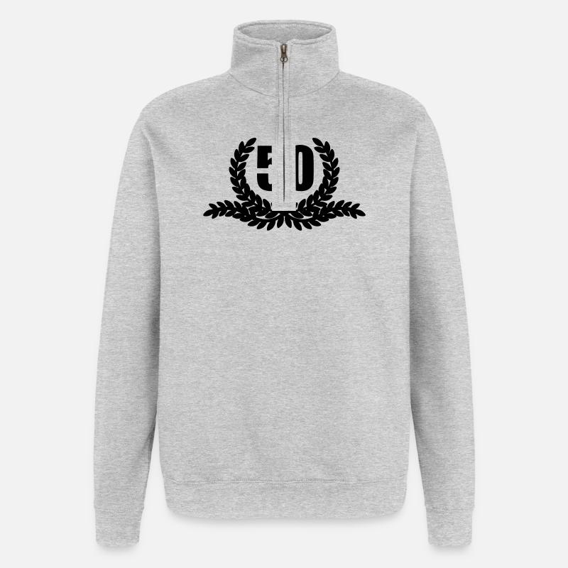 Couronne de laurier 50 ANS - Sweat à zip 1/4 - gris chiné