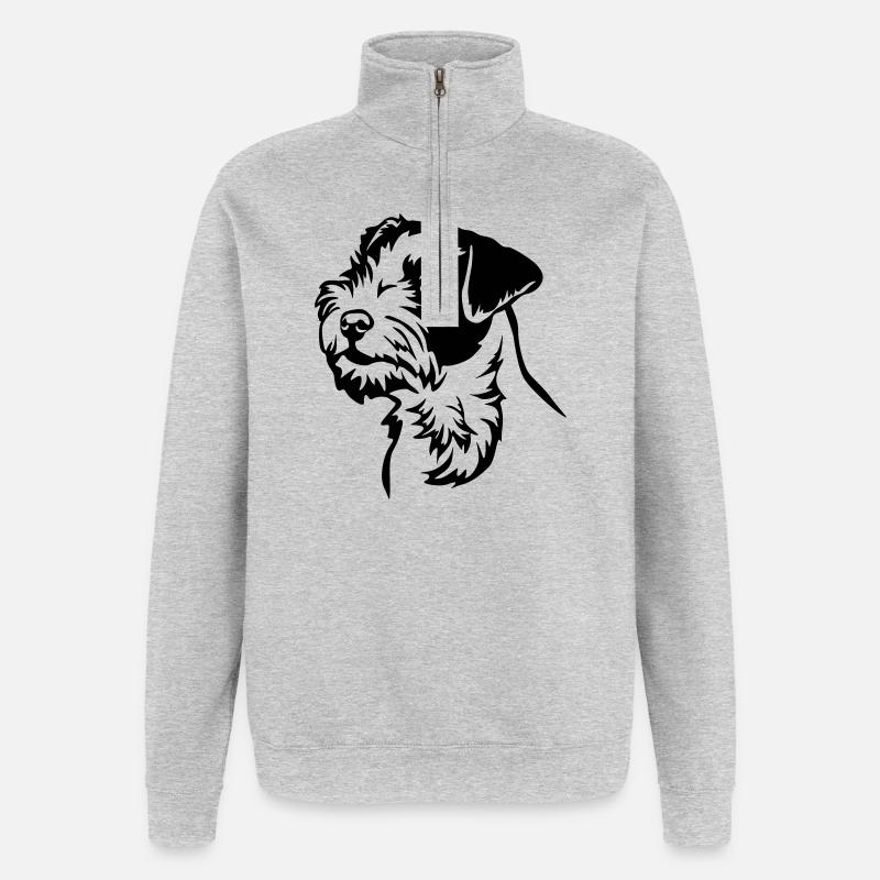 Parson Russell Terrier Kopf - Quarter-Zip-Sweatshirt - Grau meliert