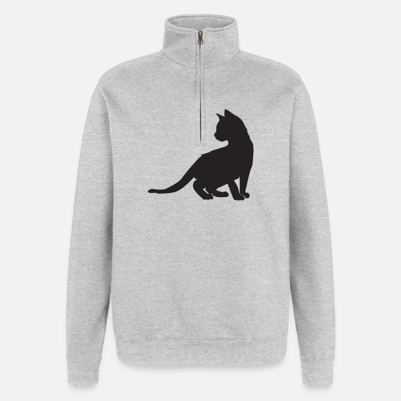 Kitten design - Quarter-Zip Sweatshirt - heather grey