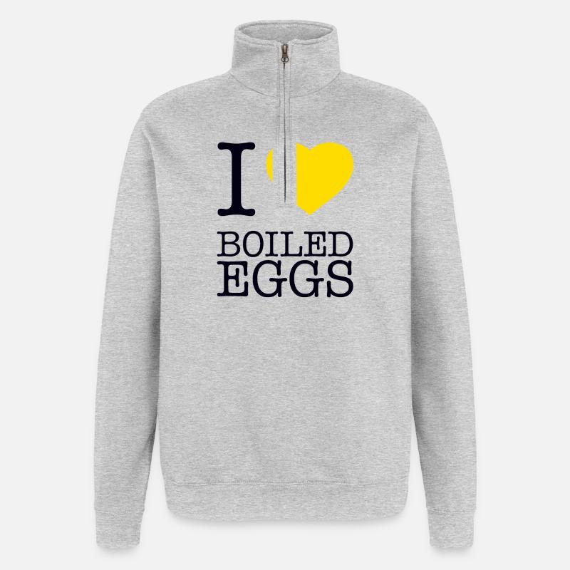 I LOVE BOILED EGGS Eier - Quarter-Zip Sweatshirt - heather grey