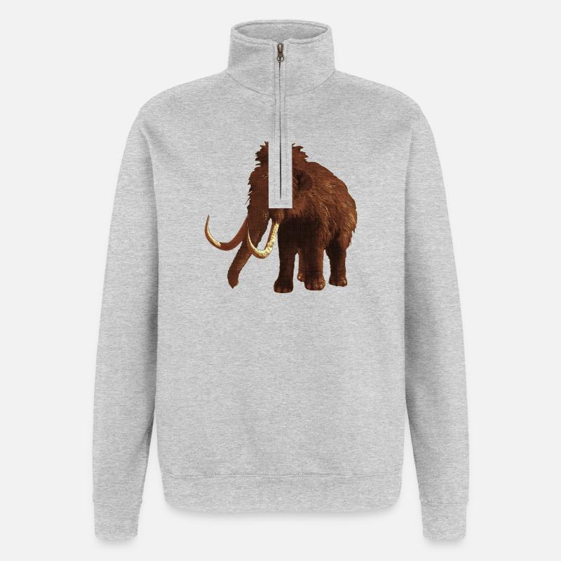 eiszeittier, tolle tierdesigns - Quarter-Zip-Sweatshirt - Grau meliert