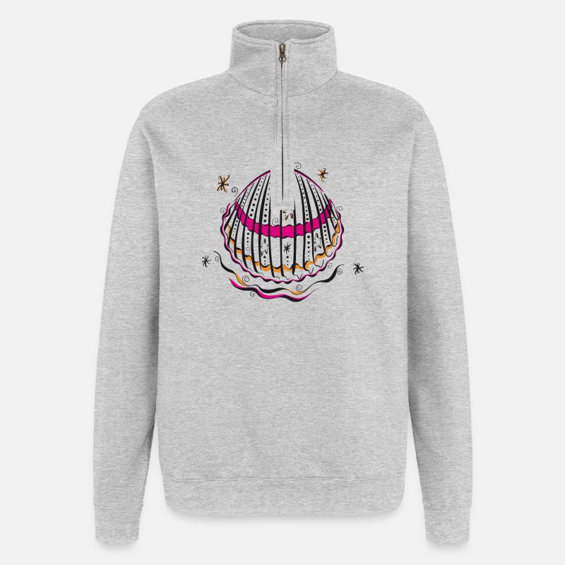 Shell Vacances d’été - Sweat à zip 1/4 - gris chiné